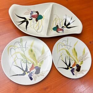 Vintage Redwing Capistrano  13" Divided Tray and 2 - 8" plates